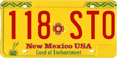 NM license plate 118STO