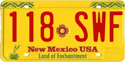 NM license plate 118SWF