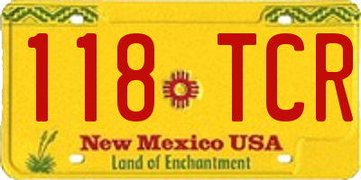 NM license plate 118TCR