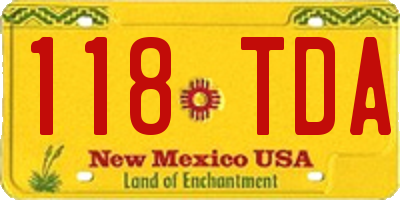 NM license plate 118TDA