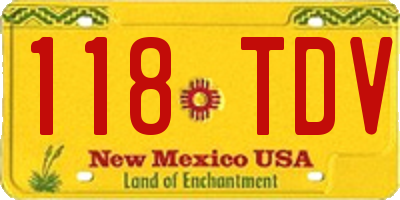NM license plate 118TDV