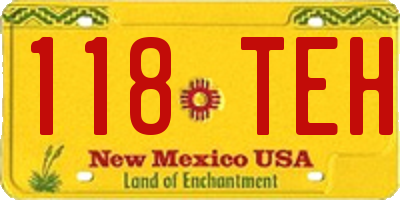 NM license plate 118TEH