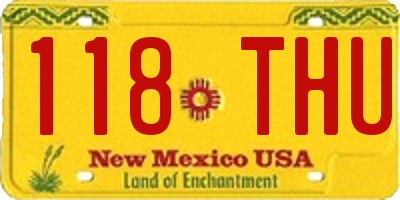 NM license plate 118THU