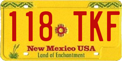 NM license plate 118TKF