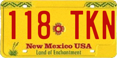 NM license plate 118TKN