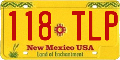 NM license plate 118TLP