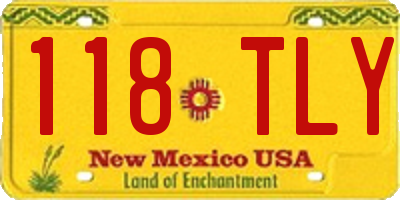 NM license plate 118TLY