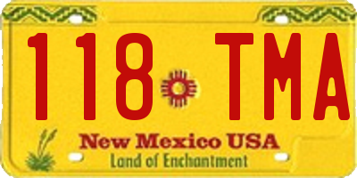 NM license plate 118TMA