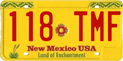 NM license plate 118TMF