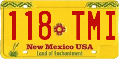 NM license plate 118TMI
