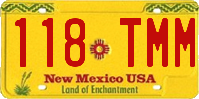 NM license plate 118TMM