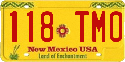NM license plate 118TMO