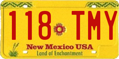 NM license plate 118TMY