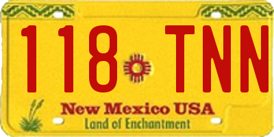 NM license plate 118TNN