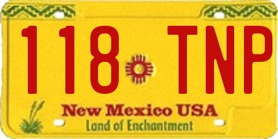 NM license plate 118TNP