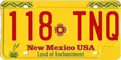 NM license plate 118TNQ