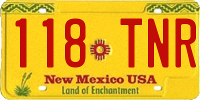 NM license plate 118TNR