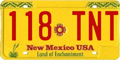 NM license plate 118TNT