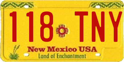 NM license plate 118TNY