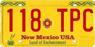 NM license plate 118TPC