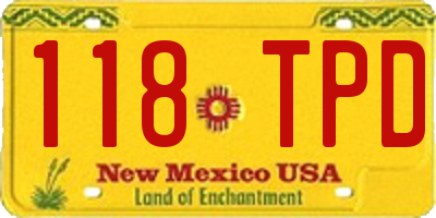 NM license plate 118TPD
