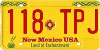 NM license plate 118TPJ