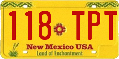 NM license plate 118TPT