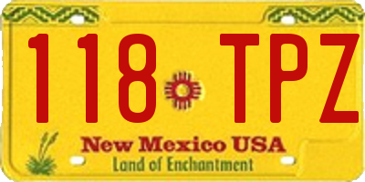 NM license plate 118TPZ