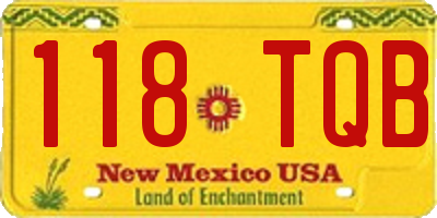 NM license plate 118TQB