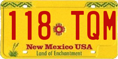 NM license plate 118TQM