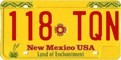 NM license plate 118TQN