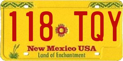NM license plate 118TQY