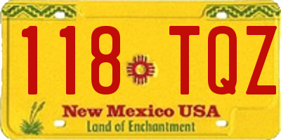 NM license plate 118TQZ