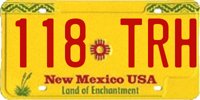 NM license plate 118TRH