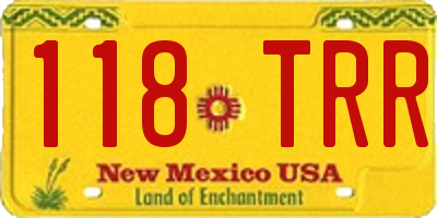 NM license plate 118TRR
