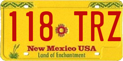 NM license plate 118TRZ