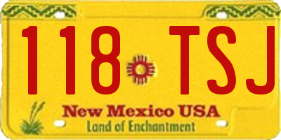 NM license plate 118TSJ