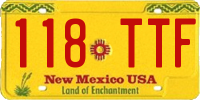 NM license plate 118TTF