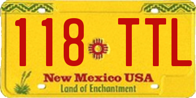 NM license plate 118TTL