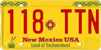 NM license plate 118TTN