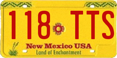 NM license plate 118TTS