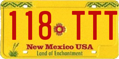 NM license plate 118TTT