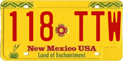 NM license plate 118TTW