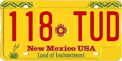 NM license plate 118TUD
