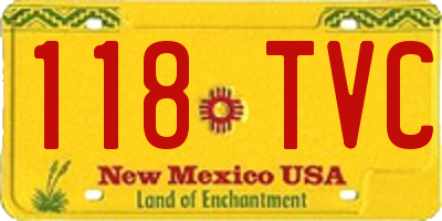 NM license plate 118TVC