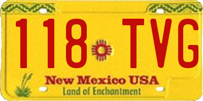 NM license plate 118TVG