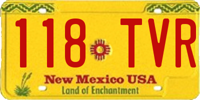 NM license plate 118TVR