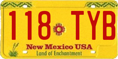 NM license plate 118TYB
