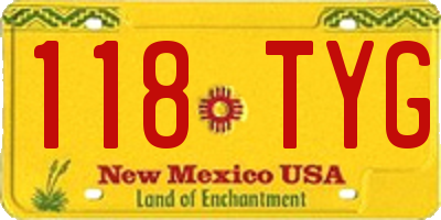 NM license plate 118TYG
