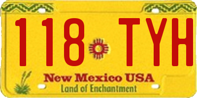 NM license plate 118TYH